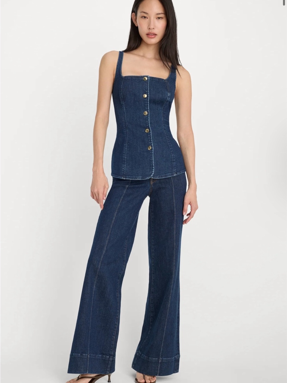 Good American Dark Indigo Wide-Leg Jeans